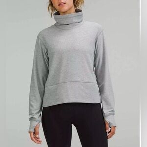 lululemon Ready To Rulu Pullover Funnel Neck Heathered Gray Sweatshirt Size 6